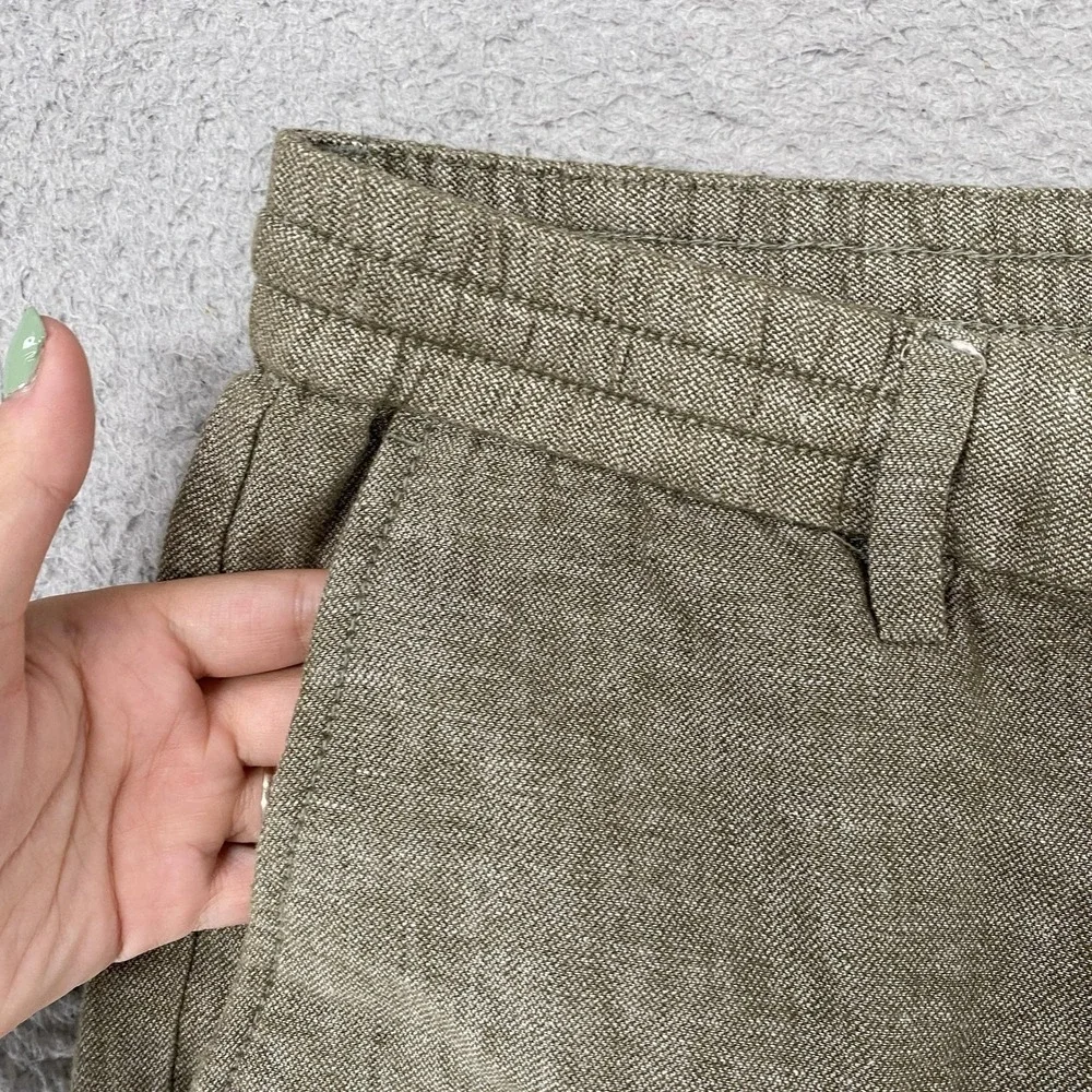 Banana‎ Republic Mason Pants Mens 34x28 Green Linen Cotton Athletic Taper Chino